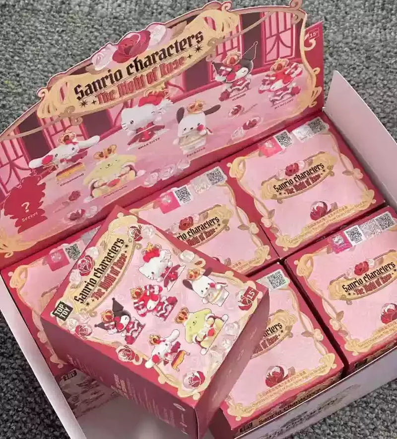 In Stock Product Genuine Sanrio Rose Night Series Blind Box Trendy Cute Handmade Desktop Ornament Collectible Birthday Gift