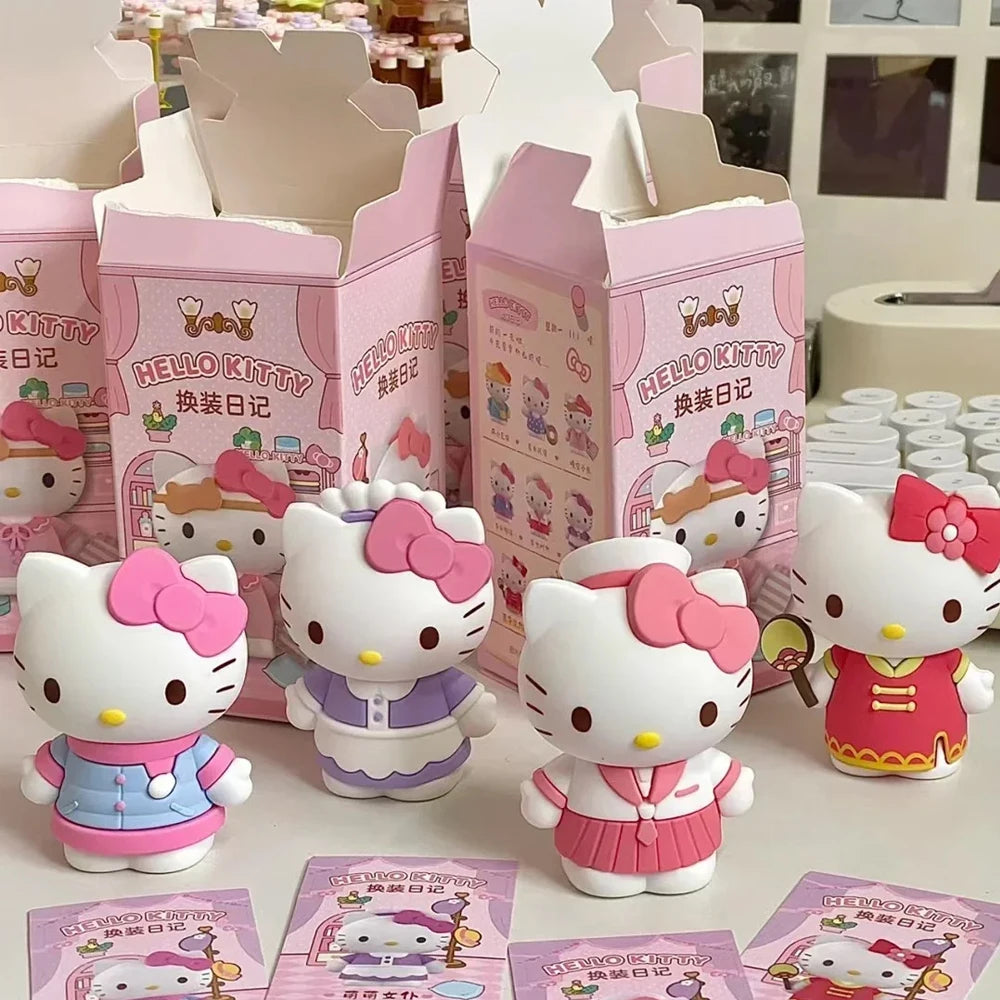 Sanrio Hello Kitty Blind Box Specified Design Princess Dress up Diary Series Anime Action Figure Toy Dressing Birthday Gift Toy