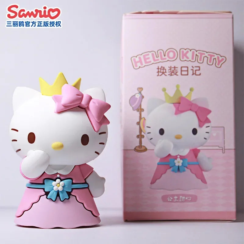 Sanrio Hello Kitty Blind Box Specified Design Princess Dress up Diary Series Anime Action Figure Toy Dressing Birthday Gift Toy