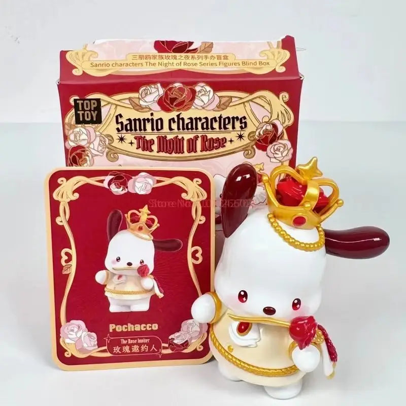 In Stock Product Genuine Sanrio Rose Night Series Blind Box Trendy Cute Handmade Desktop Ornament Collectible Birthday Gift