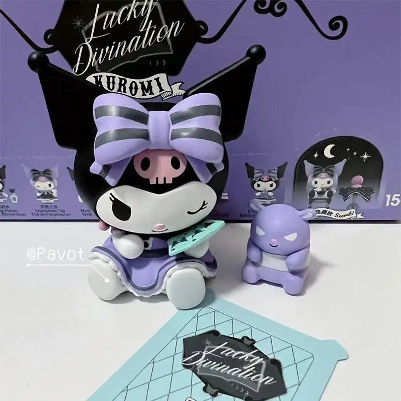 6Pcs Set Sanrio Kuromi Blind Box Lucky Divination Series Action Figure Doll Surprise Box Cute Model Anime Figures Collection Toy