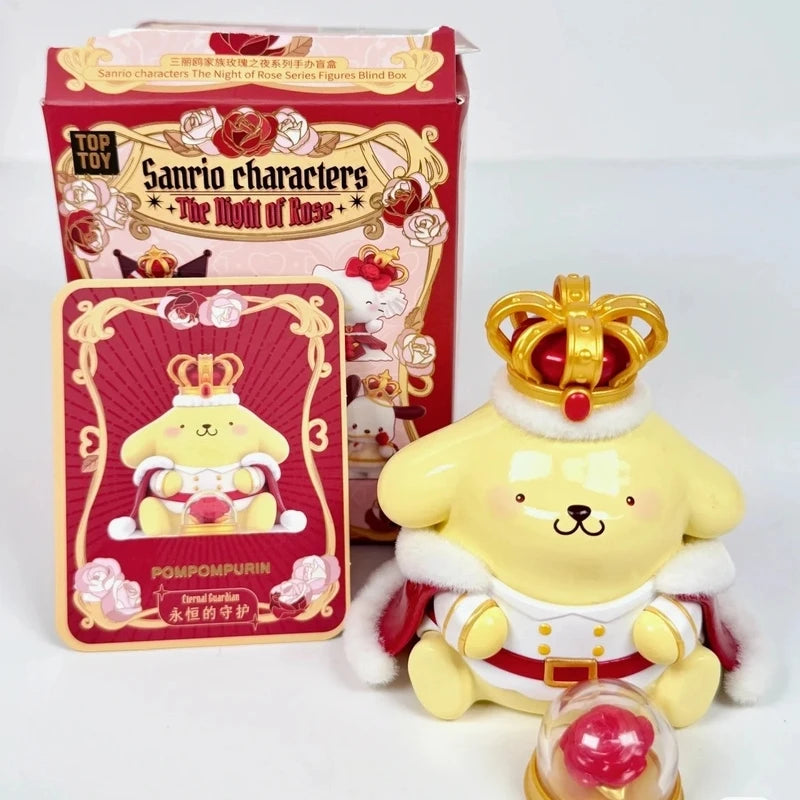 In Stock Product Genuine Sanrio Rose Night Series Blind Box Trendy Cute Handmade Desktop Ornament Collectible Birthday Gift