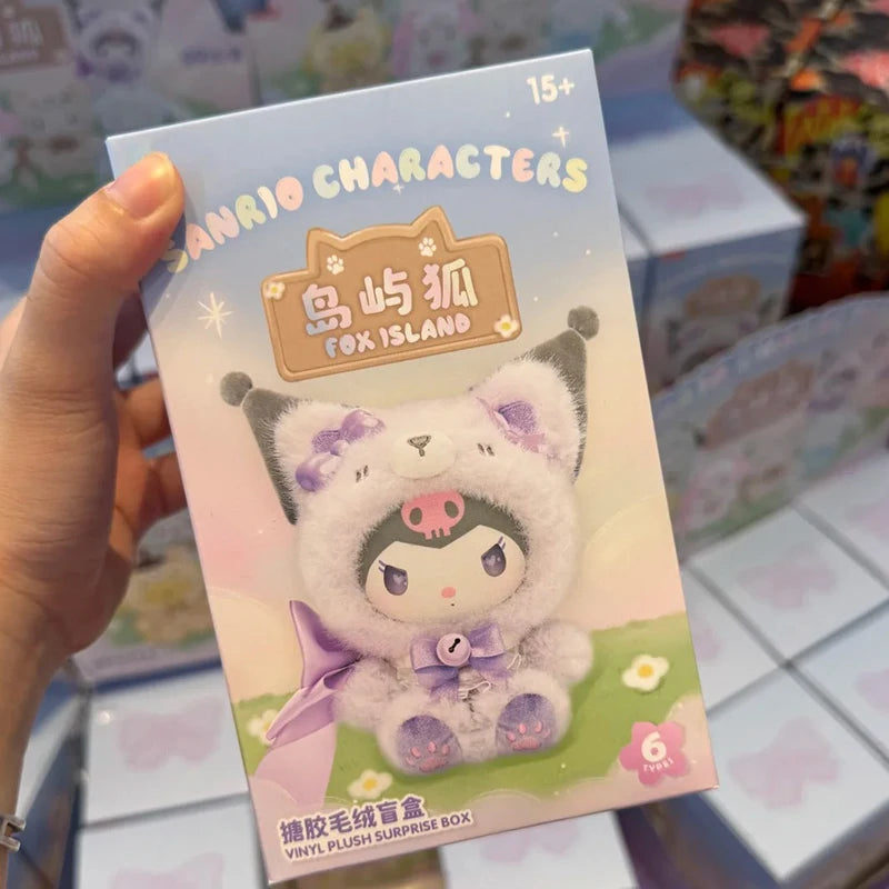 Sanrio Characters Fox Island Blind Box Cinnamoroll Kuromi Vinly Plush Pendants Surprise Box My Melody Anime Doll Mystery Bag Toy