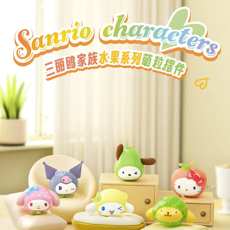 Genuine  Family Fruit Series Blind Bag Ornaments Toy Anime Figures Kuromi Pochacco Hellokitty Mysterious Box for Kids Toys