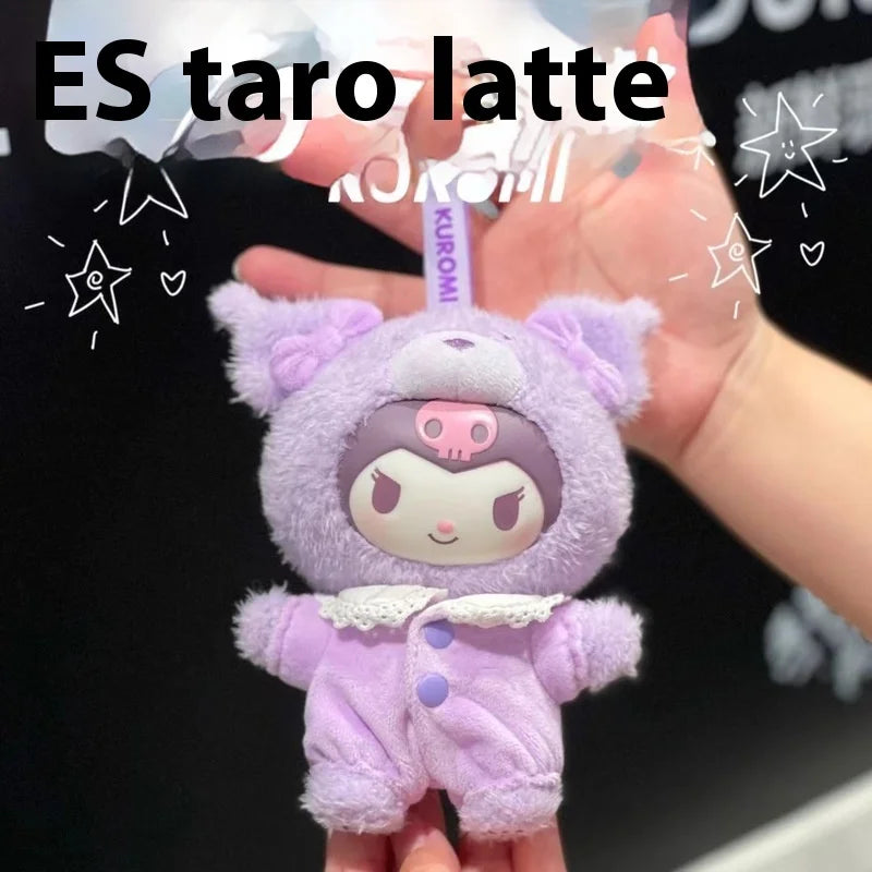 High Quality 1:1 Sanrio Characters Latte Baby Series Kuromi Kittycat Velvet Doll Blind Box Pendant Accessories Birthday Gift