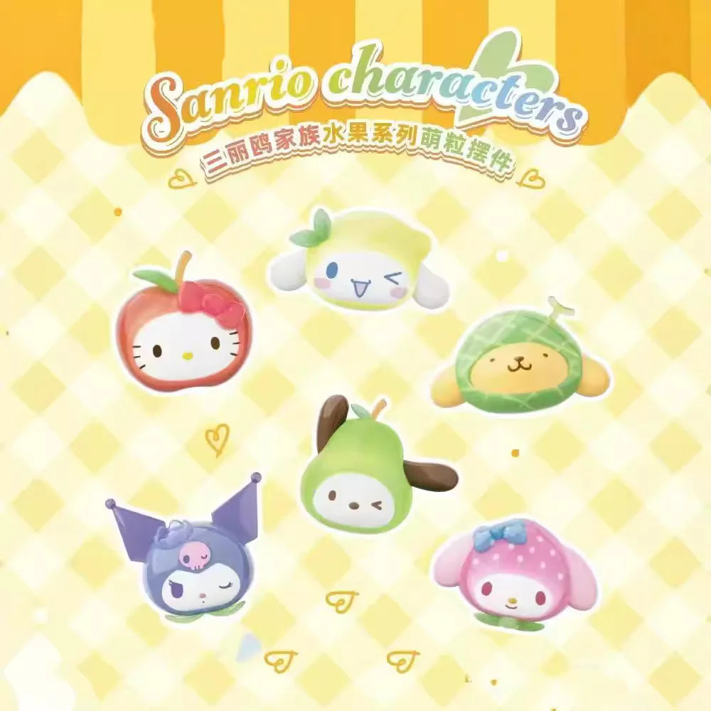Genuine  Family Fruit Series Blind Bag Ornaments Toy Anime Figures Kuromi Pochacco Hellokitty Mysterious Box for Kids Toys