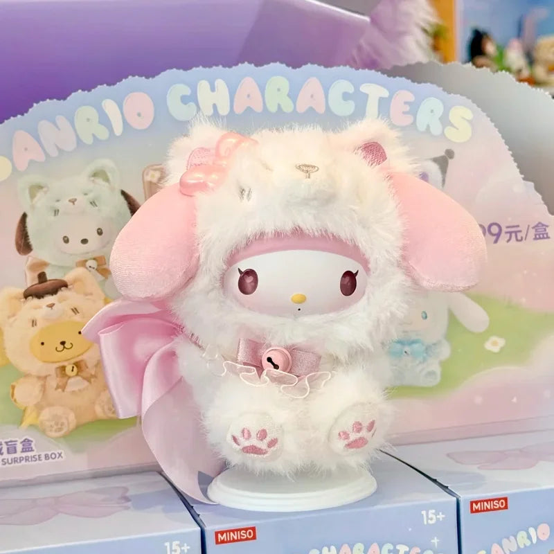 New Genuine Sanrio Characters Fox Island Series Vinyl Blind Box Toys Cartoon Hello Kitty Kuromi Cinnamoroll Pendents Trendy Gift