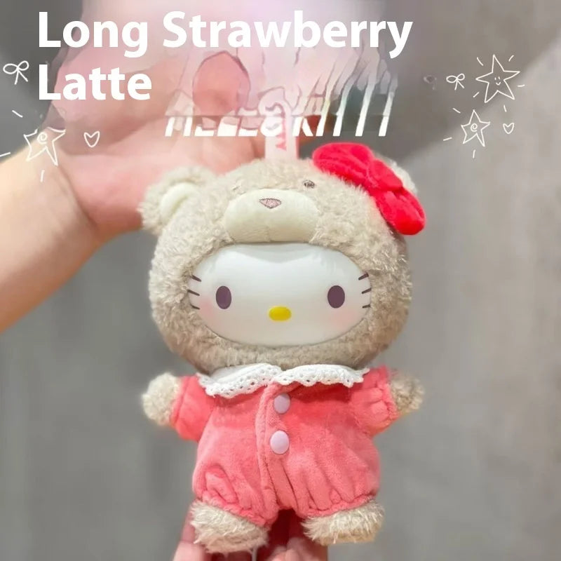 High Quality 1:1 Sanrio Characters Latte Baby Series Kuromi Kittycat Velvet Doll Blind Box Pendant Accessories Birthday Gift