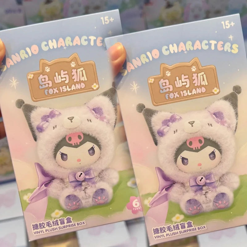 Sanrio Characters Fox Island Blind Box Cinnamoroll Kuromi Vinly Plush Pendants Surprise Box My Melody Anime Doll Mystery Bag Toy