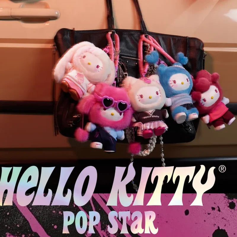 2025 Original Hellokitty Popstar Series Vinyl Doll Blind Box Hello Kitty Pendant Handbag Decoration Cute Doll Birthday Gift