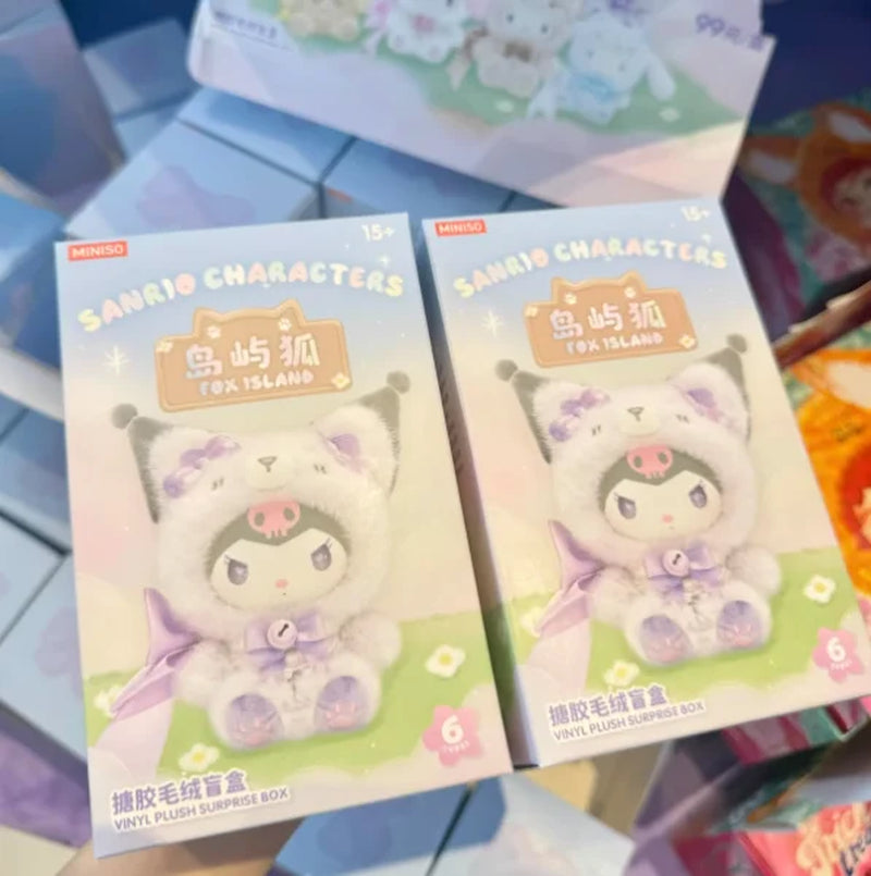 New Genuine Sanrio Characters Fox Island Series Vinyl Blind Box Toys Cartoon Hello Kitty Kuromi Cinnamoroll Pendents Trendy Gift