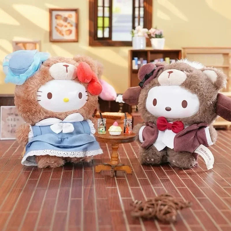 2025  Character Afternoon Tea Series Vinyl Mystery Blind Box British Style Kuromi Melody Surprise Hello Kitty Doll Toy Gif