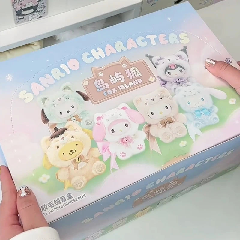 Sanrio Characters Fox Island Blind Box Cinnamoroll Kuromi Vinly Plush Pendants Surprise Box My Melody Anime Doll Mystery Bag Toy