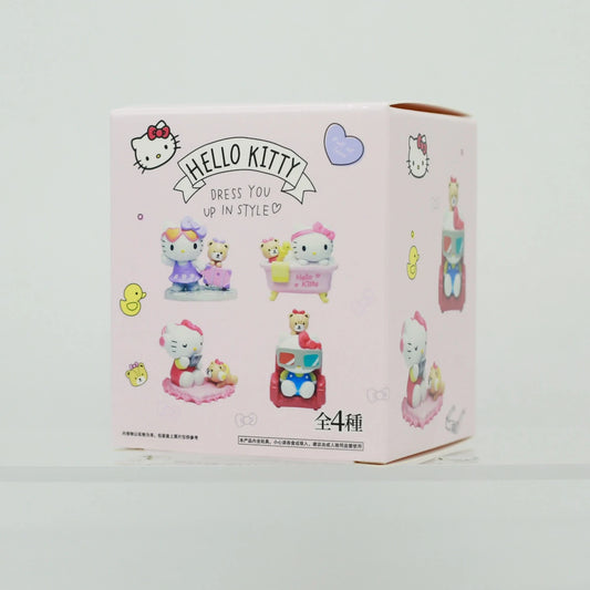 Sanrio Characters Hello Kitty Blind Box Toy Kawaii Figure Bath Travel Play Games Watch TV Scene Model Desk Car Decoration