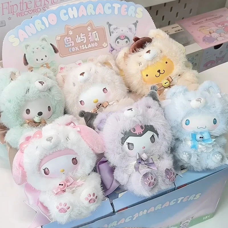 Sanrio Characters Fox Island Blind Box Cinnamoroll Kuromi Vinly Plush Pendants Surprise Box My Melody Anime Doll Mystery Bag Toy