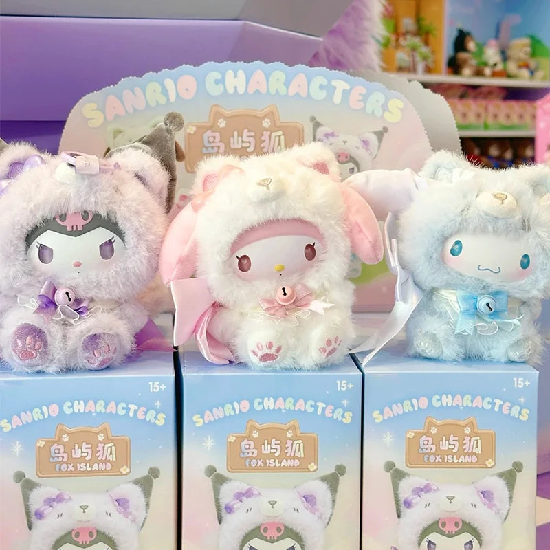 Sanrio Characters Fox Island Blind Box Cinnamoroll Kuromi Vinly Plush Pendants Surprise Box My Melody Anime Doll Mystery Bag Toy